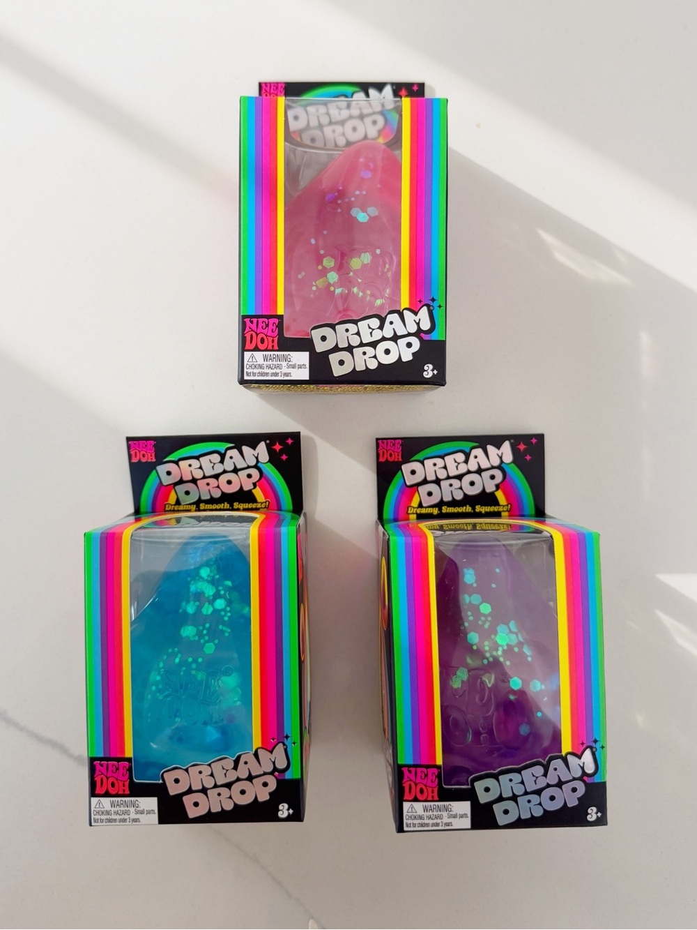 NeeDoh Dream Drop COMPLETE SET All 3 Colors Pink Blue Purple NEW RARE 🩷🩵💜
